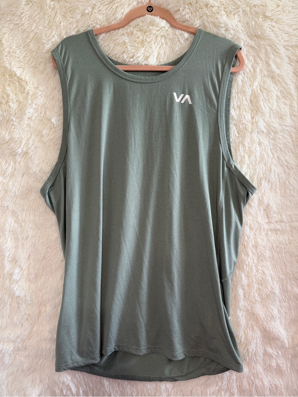 RVCA Mens Sport Vent Tank Top Size XXL Green Gym Running Street Style Lifting